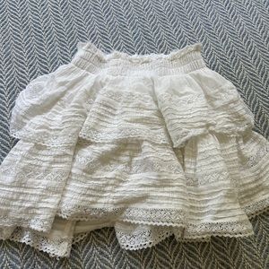 Love shack fancy dupe - arie mini ruffle white skirt